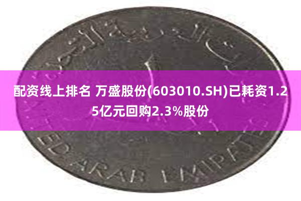 配资线上排名 万盛股份(603010.SH)已耗资1.25亿元回购2.3%股份